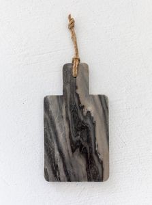 Ensemble de planches à découper en marbre avec couteau à manche en bois, forme rectangulaire, plateau de service pour charcuterie, passe au lave-vaisselle - Product Image 4