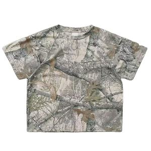 เสื้อยืดโอเวอร์ไซส์ลายพรางแบบกำหนดเอง พิมพ์ลายดิจิทัล เนื้อผ้าหนา 100% ผ้าฝ้าย ทรงครอป บ็อกซี่ ลายพราง Real Tree - Product Image 6