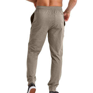 Men's Gray Cotton Sweatpants Elastic Waist Casual Joggers Side Pockets Autumn Wear - Product Image 2