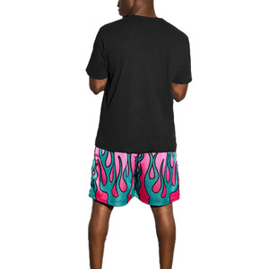 Custom <b>Pink</b> Teal Solid Mid Waist <b>Shorts</b> Elastic Waist Quick Dry Eco-Friendly Breathable Casual 100% Cotton Woven Fabric - Product Image 2
