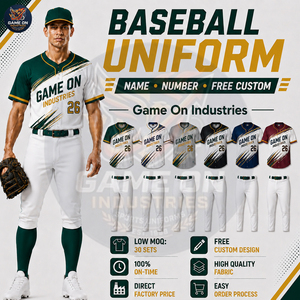 Uniformes de baseball personnalisés avec logo d'équipe, en tissu respirant de bonne qualité, lavables en machine, faible MOQ, pour la vente en gros - Product Image 6