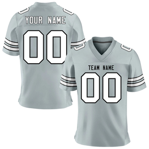 Maillot de football américain personnalisé pour homme, noir, col en V, manches courtes, impression sublimée, maille respirante, uniforme d'équipe, nom et numéro 00, OEM - Product Image 2
