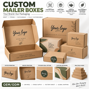 Boîte d'expédition en kraft personnalisée avec impression de logo, boîte en carton ondulé, emballage recyclable pour e-commerce, cadeaux et produits - Product Image 4