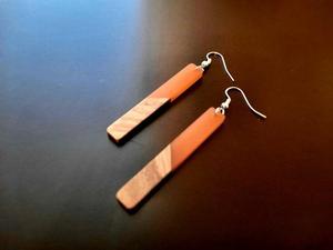 MN EXPORTS Resin Wood <b>Drop</b> Earrings Vintage Fashion Women's Islamic Jewelry Channel Setting Customized Shape for Party Occasions - Product Image 1
