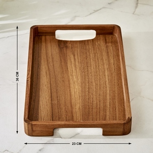 Luxury acacia wood serving <b>tray</b> 36x23cm oem odm low moq factory price wholesale bulk supply with handles - Product Image 3