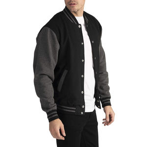 Blouson universitaire premium pour homme, chaud en polaire, style Letterman, logo personnalisé, boutons-pression, usage quotidien, hiver, vente en gros OEM, direct usine - Product Image 3