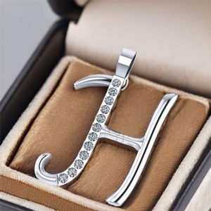 Custom Iced <b>Initial</b> Alphabet Letter Lab Grown Diamond Round Brilliant Cut Charm Pendant 10K Solid Gold Trendy <b>Necklace</b> Gift Idea - Product Image 6