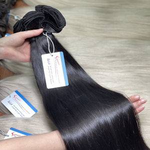 Extensions de trame liées à la main droite de cheveux humains vierges vietnamiens Remy doux et mince aspect naturel Thanh an 100g approvisionnement en gros - Product Image 5