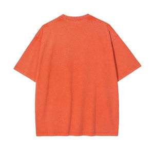 เสื้อยืดโอเวอร์ไซส์สีส้มฟอกกรด พิมพ์โลโก้ตามสั่ง ปี 2026 ขายส่ง สำหรับผู้ชาย ผ้าฝ้ายพรีเมียม ทรงหลวม สไตล์วินเทจ เสื้อยืดลำลองแนวสตรีทแวร์ - Product Image 5