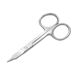 Ciseaux à cuticules pour droitiers en acier inoxydable, lames droites et aiguisées, manche en acier, design durable anti-fatigue - Product Image 1