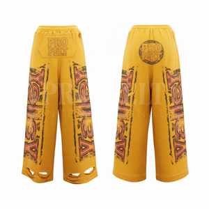 Pantalones Deportivos de Lona de Primera Calidad con Diseño Gráfico Desgastado, Corte Holgado a la Moda, Detalle de Dobladillo Desgarrado, Cómodos, Estampado por Transferencia de Calor - Product Image 4