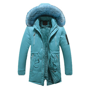 Veste d'hiver pour homme, épaisse, avec col en fourrure longue, coupe-vent, à capuche, parka chaude, multi-poches, fermeture éclair, polaire, veste d'extérieur - Product Image 4
