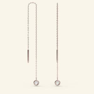 Boucles d'oreilles pendantes de luxe en or 10K 14K 18K avec diamants de laboratoire, chaîne à maillons, bijoux élégants pour femme, cadeau - Product Image 3