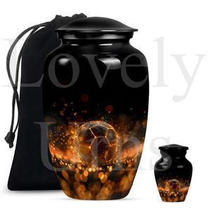 Urna funeraria con diseño de balón de fútbol, distintiva urna conmemorativa femenina para cenizas, urna de cremación para cenizas humanas, recuerdo decorativo. - Product Image 5