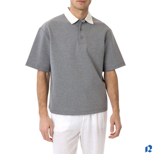 <b>Mens</b> Export Quality Knitted Embroidered for ODM Bulk Order 100% Cotton Wholesale Solid Front Formal Short Sleeve Factory Direct - Product Image 6