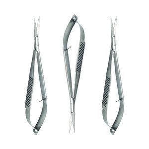 Ciseaux Castroviejo en acier inoxydable, ensemble droit, 3 micro-ciseaux à fil, ciseaux à broder, extra-affûtés, action de serrage MOL - Product Image 1