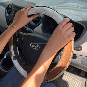 Nouvelle housse de protection pour volant de voiture en cuir de vachette véritable, faite à la main, style western, accessoire d'intérieur automobile, vente directe usine - Product Image 5