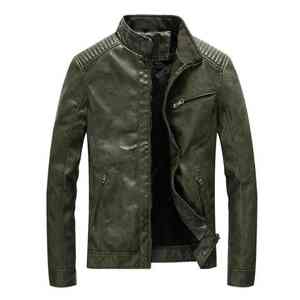 Blouson de moto vintage en cuir véritable pour homme, avec logo personnalisé, vêtement d'extérieur d'hiver pour la ville - Product Image 1