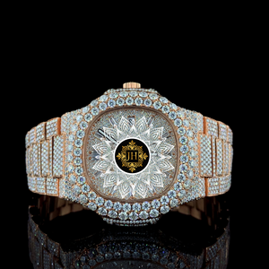 Relojes de Lujo para Hombre de Alta Calidad, Diseño Personalizado, Completamente Adornados con Diamantes, Acero Inoxidable, Cristal de Zafiro, Movimiento de Cuarzo, Disponibles - Product Image 1