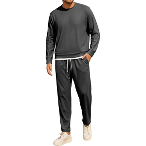 Stylish Unisex <b>Jogger</b> <b>Set</b> 2 Piece Premium Crewneck Sweatshirt Sweatpants Casual Lounge Activewear <b>Matching</b> Tracksuits - Product Image 1