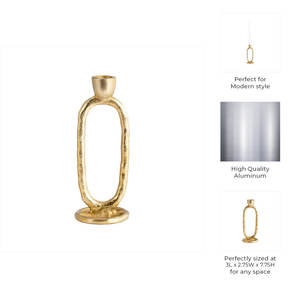 Support à bougies décoratif en laiton doré moderne pour table à manger, table d'événement, arrangement de bougies et décoration de maison de luxe - Product Image 4