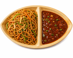 Platos Ecológicos de Hoja de Areca para Buffet y Comida para Llevar, con 2 Compartimentos en Forma de Ojo, Ideales para Comida Rápida y Catering - Product Image 2
