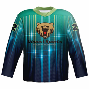 Camiseta de Hockey sobre Hielo Dorada, Sublimación Personalizada, Malla de Poliéster, Uniformes Profesionales de Hockey, Ropa de Práctica de Hockey - Product Image 3