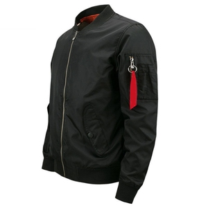 Custom Bomber Jacket Men Premium Outdoor Bomber Jacket Ribbed Collar Full <b>Zip</b> Casual Bomber Jacket Sportswear Manufacturer - Product Image 3