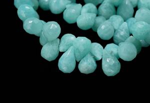 100% arrivée naturelle Amazonite gouttes à facettes forme perles naturelles Amazonite larmes Briollette perles pour la fabrication de bijoux - Product Image 2