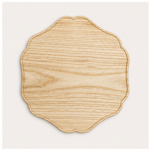 Assiette de service en bois festonnée artisanale moderne, plateau de luxe écologique personnalisable pour mariage et décoration de table - Product Image 3