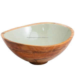 Real Acacia Dish Serving <b>Bowl</b> Round Shape Fruits Salad <b>Bowls</b> Environment Friendly Durable Waterproof <b>Enamel</b> <b>Bowls</b> Wholesale Cost - Product Image 3