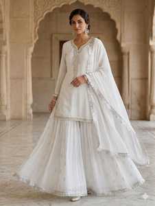 Chiffon embroidered shirt 3 <b>pc</b> beautiful <b>set</b> - Product Image 2