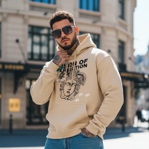Sudadera con Capucha Personalizada de Otoño e Invierno para Hombre y Mujer, Algodón de Alta Calidad, Talla Grande, Sin Cordón, Estampado Personalizado - Product Image 4