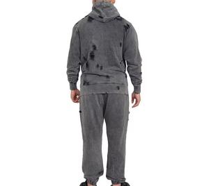 Acid washed Custom Heavyweight Cotton Hoodie and <b>Sweatpants</b> <b>Set</b> 2 Pieces Blank Vintage Sweatsuits Tracksuits for Men - Product Image 5