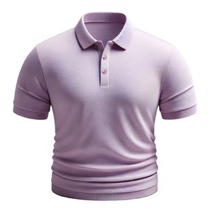 เสื้อยืดโปโลแขนสั้นสำหรับผู้ชายผ้าถักเบาระบายอากาศได้ดีมีเอกลักษณ์พิมพ์ลายโลโก้ - Product Image 1