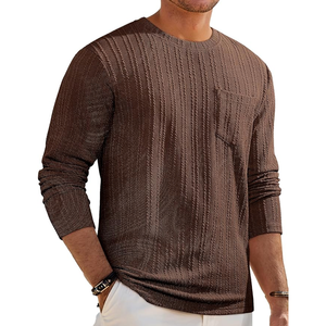 <b>Men's</b> Knitted Long Sleeve Solid Color Pullover Sweater Autumn Casual Full Sleeve Brown - Product Image 6