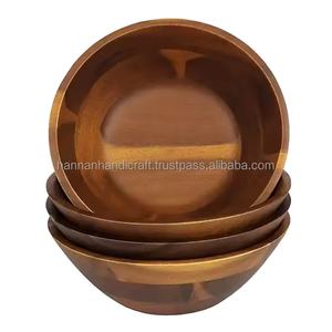 Cuenco decorativo de madera al por mayor, cuenco de madera de acacia, ideal para exhibir frutas, flores, velas y otros usos decorativos - Product Image 3