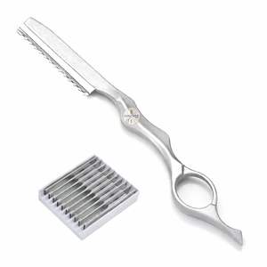 LUMINEX IMPEX A1 - Maquinilla de Afeitar Profesional para el Rostro con Mango de Madera y Hoja de Acero Inoxidable - Herramienta de Barbería Reutilizable - Product Image 1