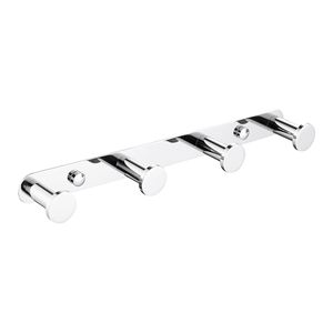 Portasciugamani in Acciaio Inossidabile 304 Argento con Quattro Ganci Lucidi, Appendiabiti da Bagno con Ganci a Fila per Accessori Casa - Product Image 4
