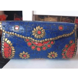 Green Mosaic Metal Clutch Bag Beaded Waterproof Evening Purse Floral Pattern Handmade Women <b>Handbag</b> Use Hot Selling 7 Inch - Product Image 4