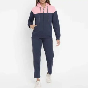 Ensemble de survêtement à capuche court pour femme, manches longues, couleur unie, cordon de serrage, tenue décontractée, hiver, 100% coton, polaire respirant - Product Image 4