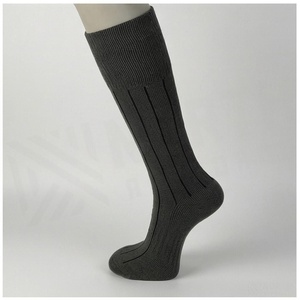 <b>Knee</b> <b>High</b> <b>Socks</b> Solid Gray Knitted Regular Style Sports <b>Socks</b> - Product Image 3