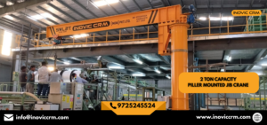 Grúa de Brazo Articulado INOVIC PowerLift para Montaje en Pilar – Polipasto Eléctrico Motorizado de 1 Tonelada, Alcance de Brazo de 5m, Altura de Elevación de 3m, de Alta Resistencia - Product Image 2