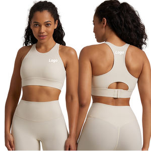 Sujetador Deportivo de 4 Vías con Logotipo Personalizado para Mujer, Elástico, Suave, Transpirable, de Secado Rápido, Nailon y Elastano, para Gimnasio, Fitness, Yoga, Doble Capa - Product Image 4