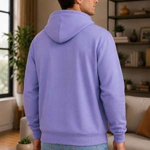 Sweat-shirt à capuche pour homme, design personnalisé, couleur violette, coupe classique, molleton décontracté, impression de logo sur le devant, unisexe, streetwear d'hiver - Product Image 5