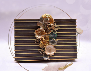 Pochettes en laiton nacre en laiton de concepteur de mariée fabriquées à la main sac en laiton de mariage de soirée nuptiale au prix bon marché par l'artisanat de luxe - Product Image 2