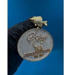 Colgante de Plata de Lujo con Moissanita 925, Joyería Hip Hop, Regalo de Moda Bling para Uso Diario Unisex - Product Image 1