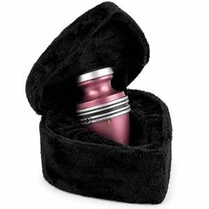 Grecian Keepsake Aluminium Small Urn <b>Heart</b> <b>Shaped</b> Velvet <b>Box</b> (3 Cubic Inches Handmade) | Wholesale Funeral Urns Manufacturer - Product Image 1