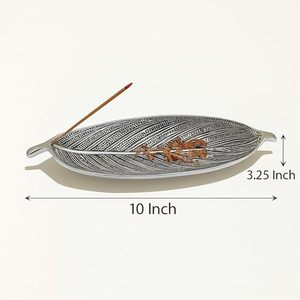 Aluminum Eco-Friendly Indian <b>Incense</b> <b>Holder</b> for Religious Pooja Silver Agarbatti Stand Home Meditation Decorative Ash Catcher - Product Image 5