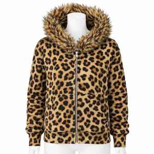 Sudadera con capucha rosa de felpa francesa de gran gramaje con estampado de camuflaje y logotipo personalizado para hombre, extragrande, con capucha de piel desmontable y cremallera. - Product Image 5